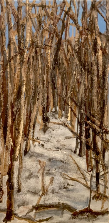 Forest_ study_acrylicpaint_sand_mulberrypaper_collage_on_canvas_12x24in_2021_500